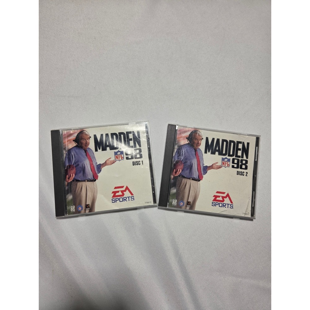 EA Sports Madden NFL 98 PC Windows 2 Disc Set John Madden Football Vintage 1997